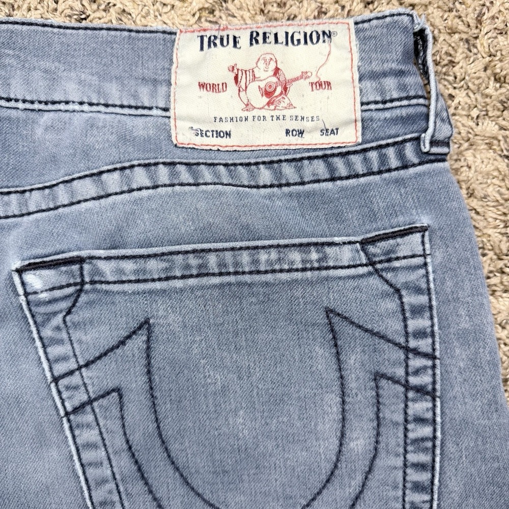 True Religion Ricky Relaxed Straight Denim Shorts Mens 36 Raw Hem - Picture 2 of 12